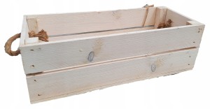 DREWNIANA SKRZYNKA DONICZKA 17x41x13,5 BIAŁA