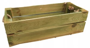 DREWNIANA SKRZYNKA DONICZKA 17x41x13,5 ZIELONA